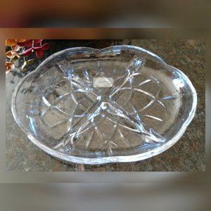 NWT-Gorgeous 'Lady Anne' Crystal Relish Dish